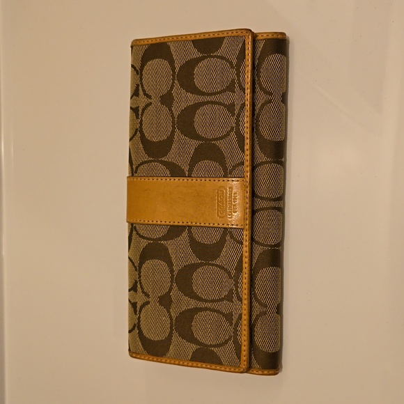 Vintage Coach monogram fold long wallet - Picture 1 of 8